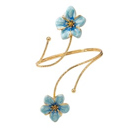 MakeMeChic Women's Flower 18K Arm Cuff Bracelets Gold Upper Arm Beach Jewelry Blue One-Size