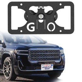 Heavy Duty Front License Plate Bracket Compatible with GMC Acadia 2013-2023, Anti-Theft No Drill Front Grille License Plate Holder Waterproof Car Plate Frame Accessories