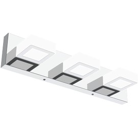 Ralbay Modern LED Vanity Light 3 Light Acrylic Stainless Steel for Bathroom Vanity Lighting Fixtures Cool White 6000K