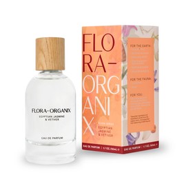 Flora-Organix Egyptian Jasmine & Vetiver Eau de Parfum - Natural Perfume with Spice Floral Notes - Cruelty-Free, Sulfate-Free, Vegan with Natural Ingredients - 1.7 oz