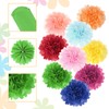 MECCANIXITY 5Pcs Paper Pom Poms, 6 Inch Paper Flowers Tissue