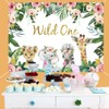 Safari Wild One Backdrop Safari Animal First Birthday Party Background