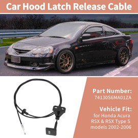 Partuto NO.74130-S6M-A01ZA Hood Open Release Cable Fit for Acura RSX and RSX Type S Models 2002-2006 Front Left Engine Hood Release Cable 74130S6MA01ZA