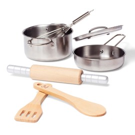 Hape Kit Cucina |In legno e metallo | Con utensili realistici | Per gioco di ruolo dai 3 anni