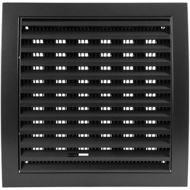 Vent Systems 190 x 190 mm / 7.5 x 7.5 Inch Anthracite Square Louvered Air Supply Vent Cover With Slider - Dryer, Air Conditioner Vent Cover, HVAC Exhaust Ventilation Grille for Bathroom, Home, Kitchen