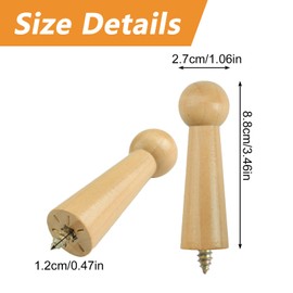 MOROBOR 10pcs Wooden Hooks Shaker Pegs, Towel Hook Shelf Clip Screw-On Solid Hat Hook Unfinished Wood Shaker Racks for Bathroom Doors Stair Edges