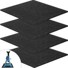 4 Pieces RV Jack Rubber Pads Trailer Jack Camper Accessories RV Stabilizer Jack Pads Jack Stand Pads Trailer Leveling Pads for Keeping Blocks from Slipping Sinking, 12 x 12 x 0.2 Inch