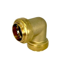 PROCURU 1-1/4 Inch PushFit 90 Elbow, Push-to-Connect Brass Plumbing Fitting for Copper, PEX, CPVC, PE-RT Pipe, Certified Safe (1.25", 1-Pack)