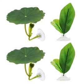 Betta Fish Leaves Hammock - 4X Simulating Adjustable Suction Cup Fish Hammock | Betta Plant Leaves Pad, Natural Habitat Decorations for Breeding, Improves Health