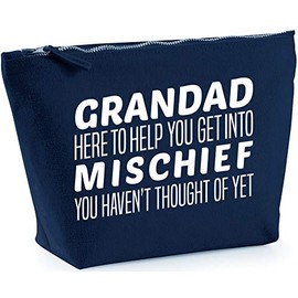 Hippowarehouse Grandad Here To Help You Get Into Mischief You Haven't Thought Of Yet printed make up cosmetic wash bag 18x19x9cm