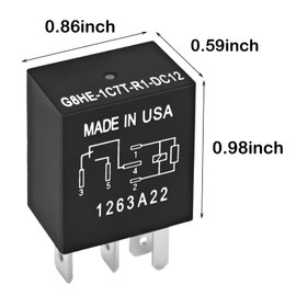 Relay G8HE-1C7T-R1-DC12 (Set of 2), 12VDC 5Pins Plug-in Installation Automotive Relay - OEM Replacement, SPDT