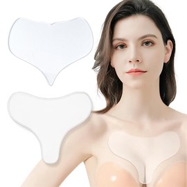 2 Stück Dekoltee Pads Antifalten, Silikon Dekollete Pad, Silikon Brustpolster, Brustfalten Pads, Anti Falten Pflaster, Wiederverwendbare Silikonpads Gegen Brustfalten, Glätten Sie Ihre Haut