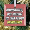 1 Pack - Basketball Introvert Fanatic's Tempered Glass Christmas Ornament
