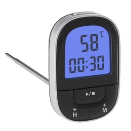 TFA Dostmann Digital Kitchen Thermometer Meat Thermometer Wireless 30.1062.01 Includes Timer and Stopwatch Core Temperature Measure Black Plastic