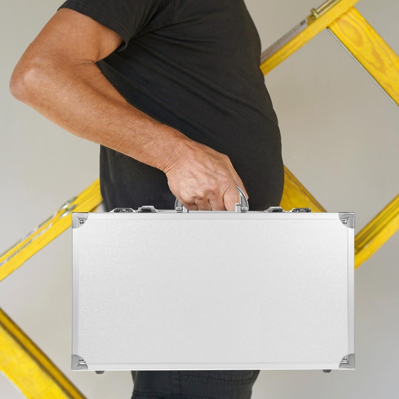 Operitacx Aluminum Alloy Toolbox 14X8X3In Lockable Tool Case with Foam