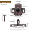 2Pcs Cabinet Latch, Double Roller Catch Latches Hardware for Cabinet