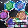 CHARMACY Multichrome Glitter Eyeshadow, Intense Pigmentation Chameleon Sparkling Eyeshadow, Bright