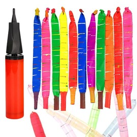 DealsForYou 100 Pack Rocket Balloons Plus 1 Easy To Use Pump Party Pack No Refill Needed Watch Balloons Rocket to Sky Outdoor Indoor Fun