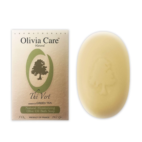 OLIVIA CARE O LINE Organic Green Tea Bath & Body Bar Soap -100% all Natural shower soap good for Sensitive Skin!