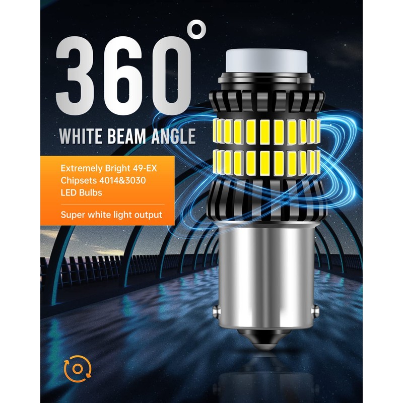 LUYED 1156 LED Bulb, LED Reverse Lights 300% Brighter Xenon