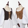 Women's Renaissance Lace-Up Vest Steampunk Gothic Vest Cosplay Costume, Double