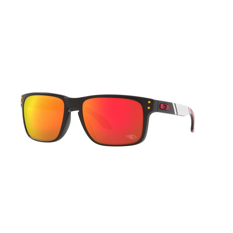 Oakley Men's OO9102 Holbrook Square Sunglasses, Matte Black/Prizm Ruby, 57mm
