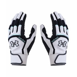 UA Yard Pro Batting Gloves 6001314 (100) White Black Iridescent Medium