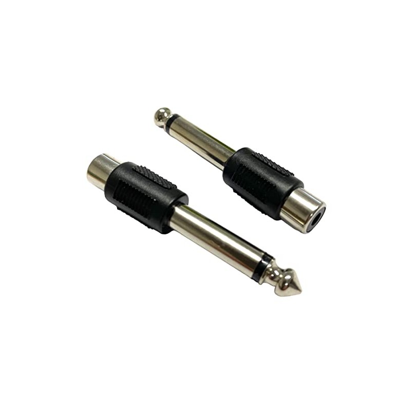 JAM2DAY 2 Pack of RCA Phono Female to 6.35mm Jack