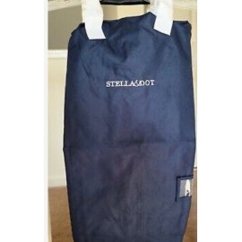Stella&Dot Portable Zip Travel Garment Bag Navy Blue with white handle 29" NEW