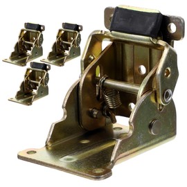 HOMSFOU 4pcs Folding Shelf Hinge Set - Heavy Duty Iron Hinges for Exterior Doors, Garage Doors, Dining Table Legs, and Furniture - 90 Degree Self-Locking Spring-Loaded Door Hinges with Screws
