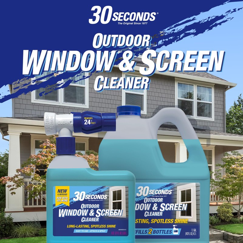 30 SECONDS Outdoor Window & Screen Concentrated Cleaner for Glass,