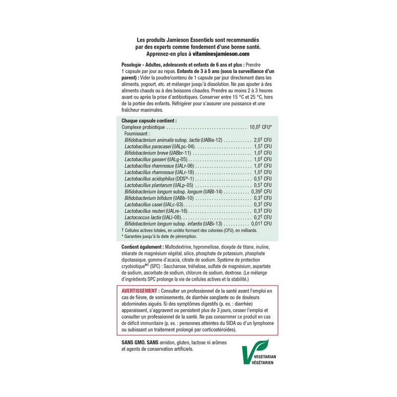 Jamieson Jamieson Probiotic 10 Billion Active Cells - Daily Maintenance,