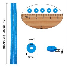 BEEFLYING 6mm Polymer Clay Heishi Beads Flat Round Environmentally Friendly Spacer Beads for Diy Hawaiian Earrings Bracelets Necklaces Jewellery Making（10 Strand）