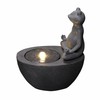 Meditating Frog Polyresin Fountain with LED Lights