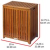 Oceanstar Solid Wood Spa Laundry Hamper 24.75 in high x