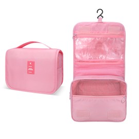 Lcsmaokin Lcsmaokin Large Capacity Toiletry Bag Travel Bag with Hanging Hook for Men and Women Waterproof Travel Cosmetic Bag Bathroom Storage Bag for Brushes Set, Full-Sized Shampoo,Accessories(Pink)