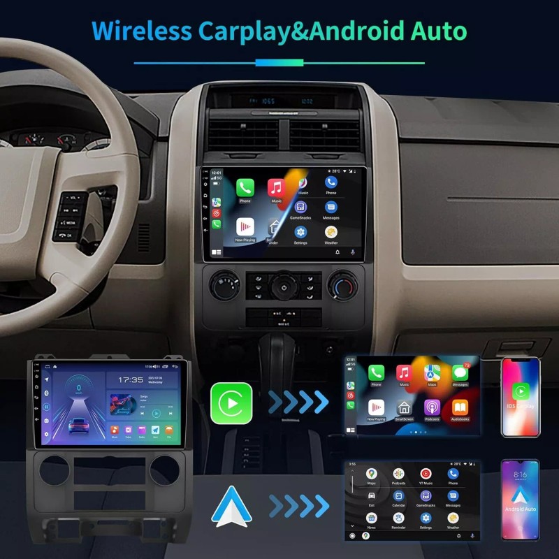 For Ford Escape 2008-2012 Apple Carplay Car Stereo Radio Android