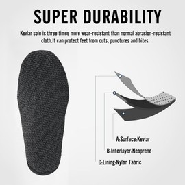 nitescuba Diving Socks 2.5 mm Neoprene Wetsuit Socks Thermal Water Socks Fin Socks for Snorkelling Surfing, Black Low Kevlar, L