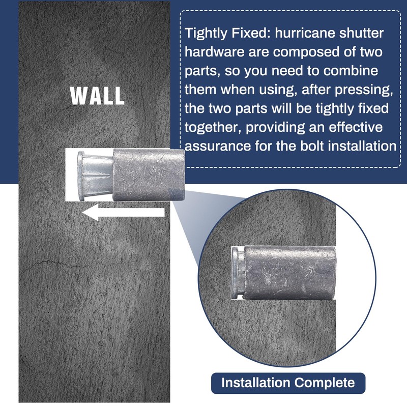 Hicarer Anchors for Concrete 1/4-20 Thread for Hurricane Shutter Concrete