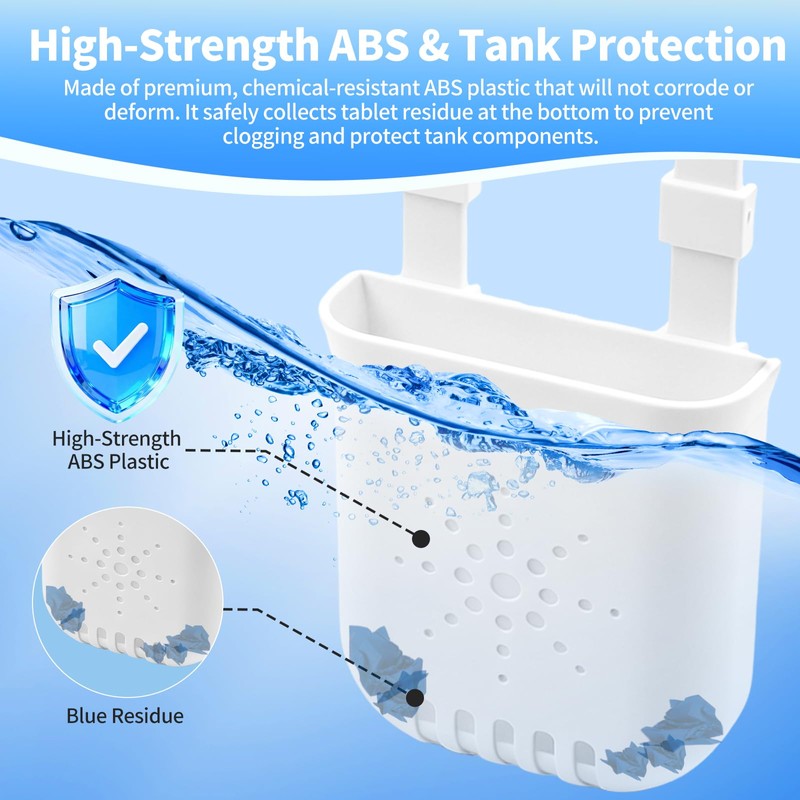 Controlled Release Toilet Bowl Cleaner Tablets Holder with Extension Rod,
