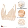 Dobreva Women's Lace Bralette, Removable Pads, Non-Wired Triangle Bra -