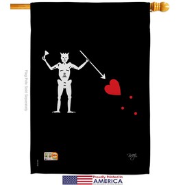 Blackbeards House Flags Pack Coastal Pirate Ship Skull Treasure Map Carribean Jolly Blackbeard Jack USA Applique Small Decorative Gift Yard Banner Made In 28 X 40