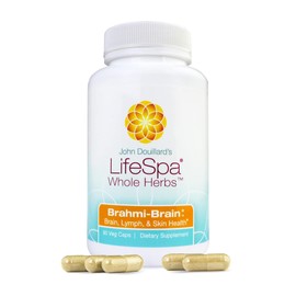 LifeSpa Whole Herbs Brahmi Brain Capsules | Supports Brain Function and Mental Focus | Gotu Kola Supports Brain, Lymph & Skin Health | 90 Capsules 500mg