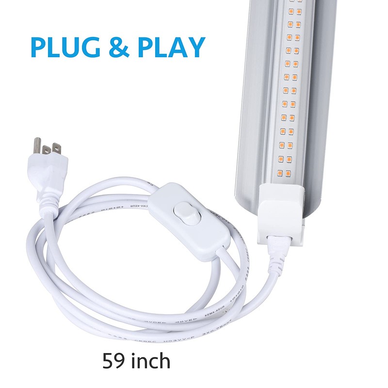 Grow Light, 2ft T8,100W(4 x 25W, 600W Equivalent), Super Bright,
