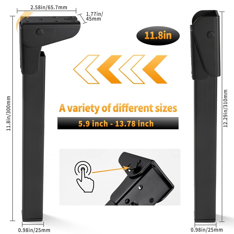 O.HSNYIU 4 Pcs Folding Table Legs Heavy Duty, 6", 8",