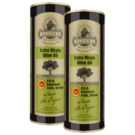 Ellora Farms, Gold Award Winning Greek Extra Virgin Olive Oil, Single Estate, Single Origin Polyphenol Rich, Traceable, First Cold-Press, Kosher, 17 oz. Tin, Pack of 2