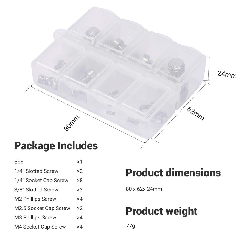 SmallRig Camera Screw Set,26 Pcs Screw Set for Camera Accessories