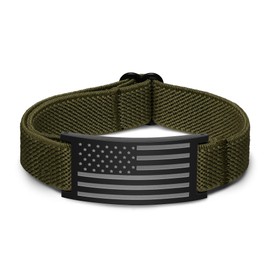 DANDUOSO Independence Day Patriotic Bracelet for Men US Flag Military Adjustable Wristbands Christian Jewelry Cross Faithful Design Gift for Son,Father,Boyfriends (Military Colors)