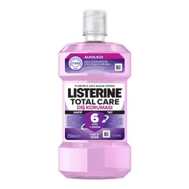 listerine, total care, diş koruyucu, 6 etkili florürlü ağız bakım ürünü, hafif tat, sıfır alkol, nane aromalı, 250ml