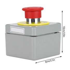 Emergency Stop Switch with Control Box Industrial E Stop Button Red Sign for Outdoor Machinery
